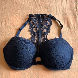 Victorias Secret Elegant Navy Lace Bra